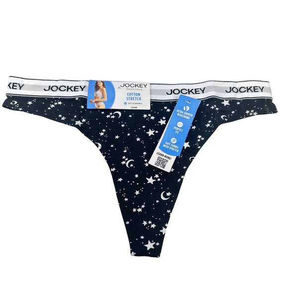 Jockey Women's Size Large Panty Thong Essentials Celestial Black New With Tags - Picture 1 of 11